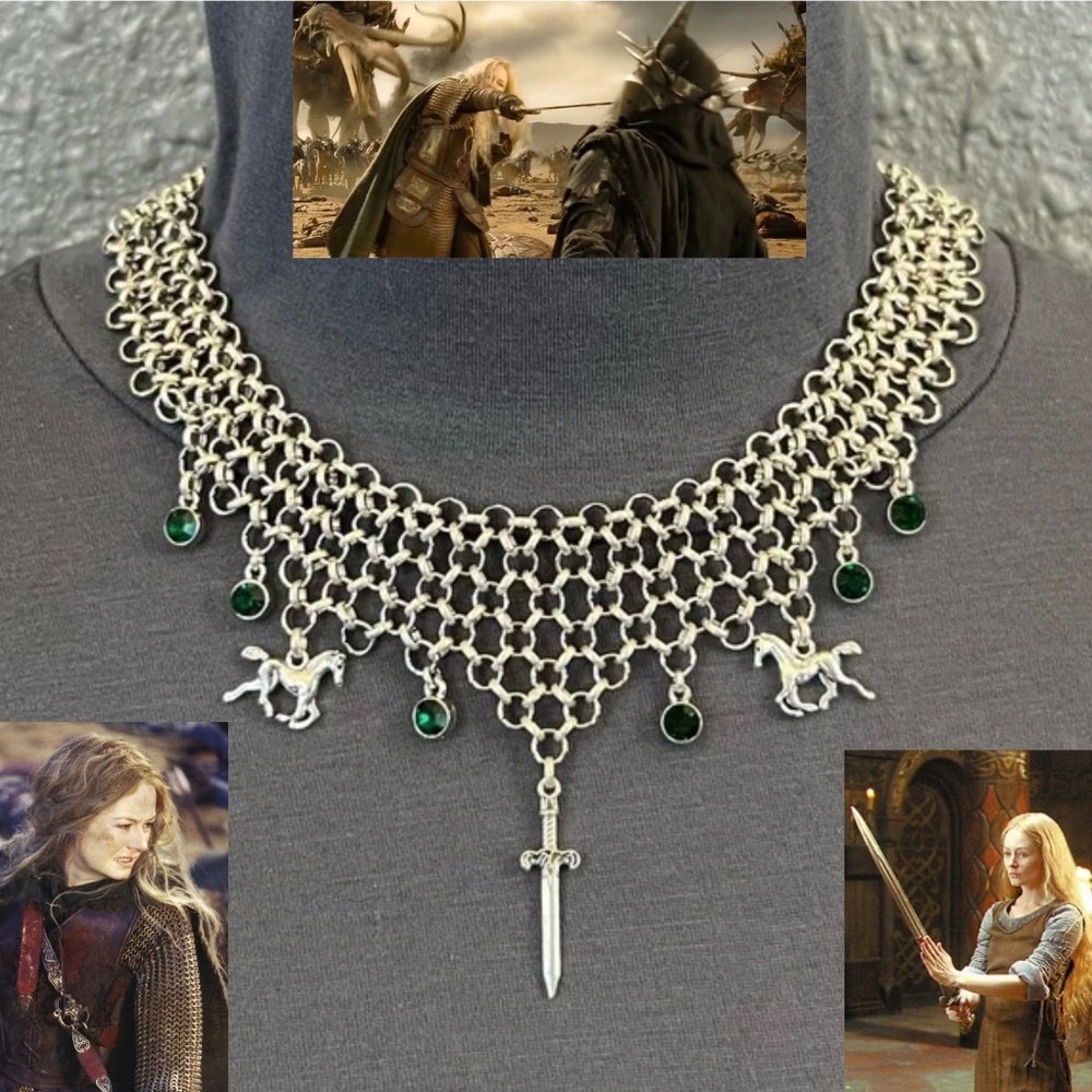 Éowyn's Necklace Lord of the Rings Warrior of Rohan Handmade Chainmail Necklace